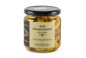Split green olives