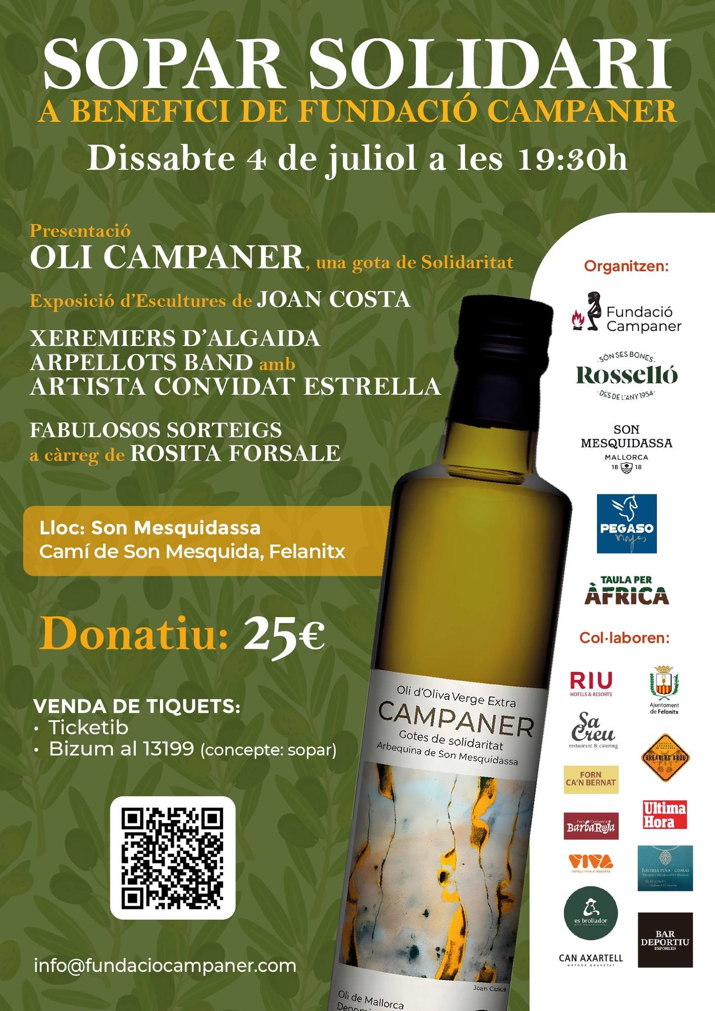 Charity dinner in aid of the Fundació Campaner